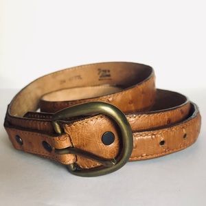 Tony Lama Accessories - Tony Lama Ostrich Leather Tan Western Belt Tony Lama Accessories - Tony Lama Ostrich Leather Tan Western Belt